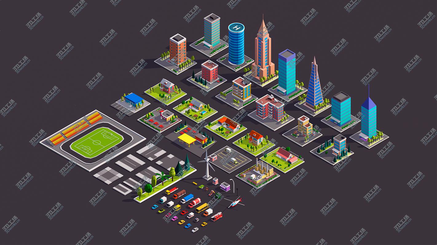 images/goods_img/202104092/3D model Polygonia City Buildings Cars and Elements Pack/1.jpg